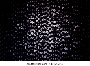 Dark Purple vector pattern with ABC symbols. Shining illustration with ABC symbols on abstract template. Smart design for promotion of university.