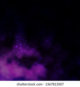 Dark Purple vector pattern with abstract stars. Colorful illustration with abstract gradient stars. Theme for cell phones.