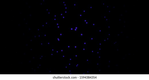Dark Purple vector pattern with abstract stars. Decorative illustration with stars on abstract template. Design for your business promotion.