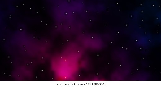 Dark Purple vector pattern with abstract stars. Modern geometric abstract illustration with stars. Pattern for wrapping gifts.
