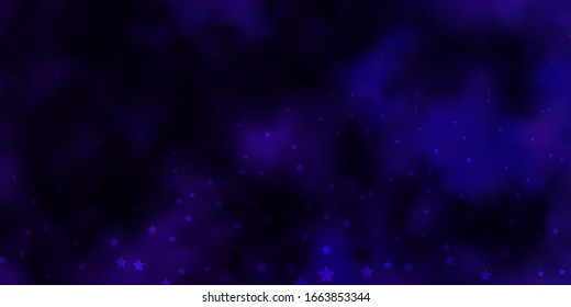 Dark Purple vector pattern with abstract stars. Decorative illustration with stars on abstract template. Pattern for wrapping gifts.