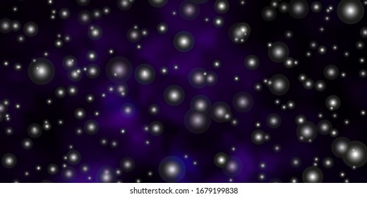 Dark Purple vector pattern with abstract stars. Decorative illustration with stars on abstract template. Best design for your ad, poster, banner.