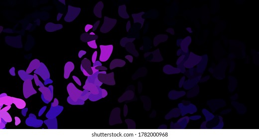 Dark purple vector pattern with abstract shapes. Illustration with colorful shapes in abstract style. Background for cell phones.