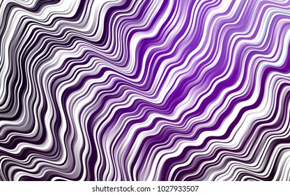 Dark Purple vector pattern with bent lines. Blurred geometric sample with gradient bubbles.  The elegant pattern for brand book.