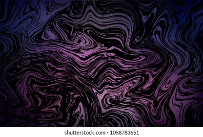 Dark Purple vector pattern with bent lines. Glitter abstract illustration with wry lines. Brand-new design for your ads, poster, banner.