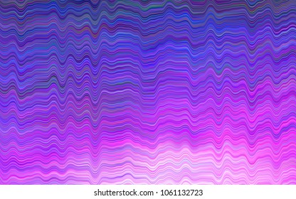 Dark Purple vector pattern with bent lines. Blurred geometric sample with gradient bubbles.  New composition for your brand book.