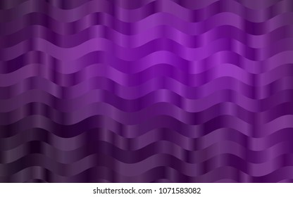 Dark Purple vector pattern with bent ribbons. Creative illustration in halftone marble style with gradient. Textured wave pattern for backgrounds.