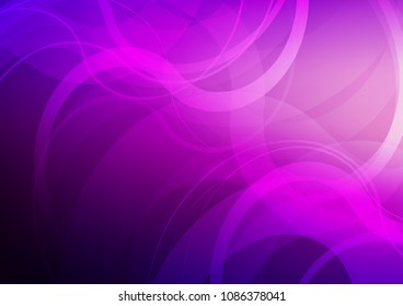 Dark Purple vector pattern with bent ribbons. A sample with blurred bubble shapes. Textured wave pattern for backgrounds.