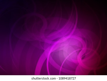 Dark Purple vector pattern with bent lines. Blurred geometric sample with gradient bubbles.  A new texture for your  ad, booklets, leaflets.