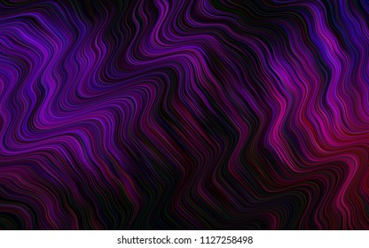 Dark Purple vector pattern with bent ribbons. Colorful abstract illustration with gradient lines. Marble style for your business design.