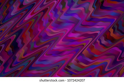 Dark Purple vector pattern with bubble shapes. Glitter abstract illustration with wry lines. Pattern for your business design.