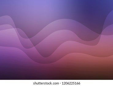 Dark Purple vector pattern with bubble shapes. Modern gradient abstract illustration with bandy lines. Textured wave pattern for backgrounds.