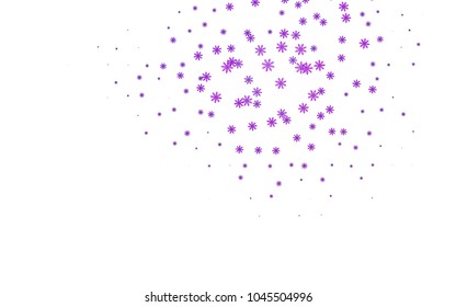 Dark Purple vector pattern with christmas snowflakes. Decorative shining illustration with snow on abstract template. The pattern can be used for year new  websites.