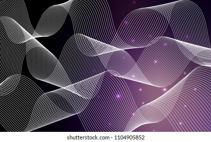 Dark Purple vector pattern with christmas ribbons. Modern geometrical abstract illustration with carnival ribbons. New design for ad, poster, banner of your Party.