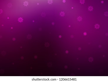 Dark Purple vector pattern with christmas snowflakes. Glitter abstract illustration with crystals of ice. The pattern can be used for new year ad, booklets.