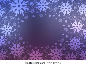 Dark Purple vector pattern with christmas snowflakes. Glitter abstract illustration with crystals of ice. The pattern can be used for year new  websites.