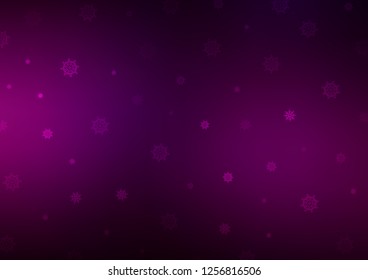 Dark Purple vector pattern with christmas snowflakes. Glitter abstract illustration with crystals of ice. New year design for your ad, poster, banner.