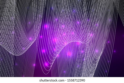 Dark Purple vector pattern with christmas ribbons. Modern geometrical abstract illustration with carnival ribbons. New design for ad, poster, banner of your Party.