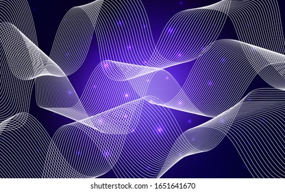 Patrón vector púrpura oscuro con cintas de Navidad. Ilustración abstracta geométrica moderna con cintas de carnaval. El patrón puede ser usado para carnaval, folletos del festival.