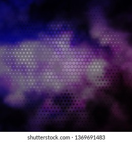 Dark Purple vector pattern with circles. Abstract decorative design in gradient style with bubbles. New template for your brand book.