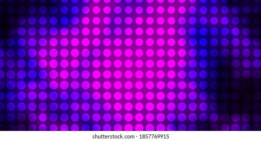 Dark Purple vector pattern with circles. Abstract decorative design in gradient style with bubbles. Pattern for wallpapers, curtains.