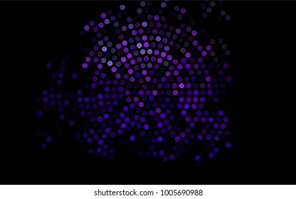 Dark Purple vector pattern with colored spheres. Geometric sample of repeating circles on white background in halftone style.