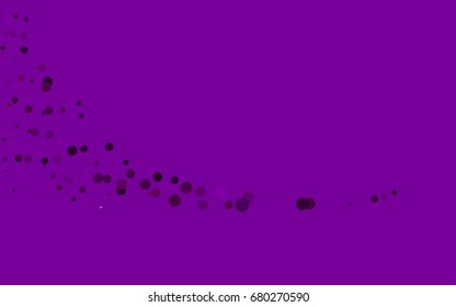 Dark Purple vector pattern with colored spheres. Geometric sample of repeating circles on white background in halftone style.