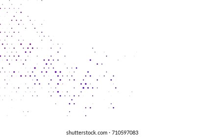 Dark Purple vector pattern with colored spheres. Geometric sample of repeating circles on white background in halftone style.