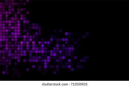 Dark Purple vector pattern with colored spheres. Geometric sample of repeating circles on white background in halftone style.