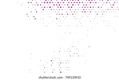 Dark Purple vector pattern with colored spheres. Geometric sample of repeating circles on white background in halftone style.