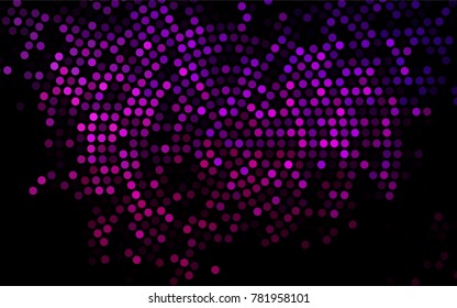 Dark Purple vector pattern with colored spheres. Geometric sample of repeating circles on white background in halftone style.