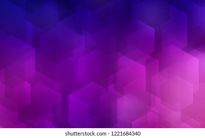 Dark Purple vector pattern with colorful hexagons. Abstract illustration with colorful hexagons. New design for website's poster, banner.