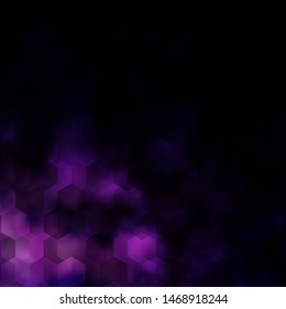 Dark Purple vector pattern with colorful hexagons. Design in abstract style with hexagons. New template for your brand book.