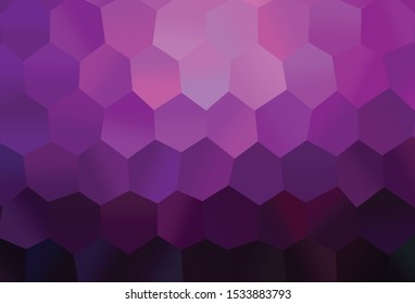 Dark Purple vector pattern with colorful hexagons. Illustration with set of colorful hexagons. Pattern for ads, leaflets.