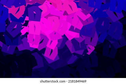Patrón vector púrpura oscuro con hexágonos coloridos. Ilustración abstracta brillante en estilo hexagonal. Patrón de anuncios, folletos.