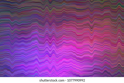 Dark Purple vector pattern with curved circles. Colorful abstract illustration with gradient lines. New composition for your brand book.