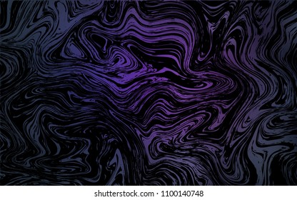 Dark Purple vector pattern with curved circles. Colorful illustration in abstract marble style with gradient. A completely new template for your business design.