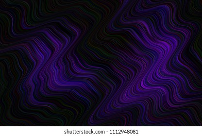 Dark Purple vector pattern with curved circles. Blurred geometric sample with gradient bubbles.  A completely new template for your business design.