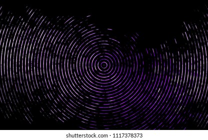Dark Purple vector pattern with curved circles. Shining illustration, which consist of blurred lines, circles. Textured wave pattern for backgrounds.