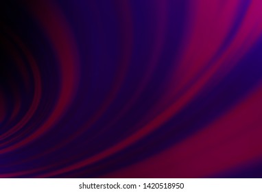 Dark Purple vector pattern with curved circles. An elegant bright illustration with gradient. Pattern for your business design.