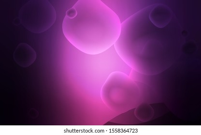 Dark Purple vector pattern with curved circles. Creative illustration in halftone memphis style with gradient. Memphis style for your business design.