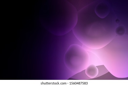 Dark Purple vector pattern with curved circles. Shining crooked illustration in memphis style. The elegant pattern for brand book.