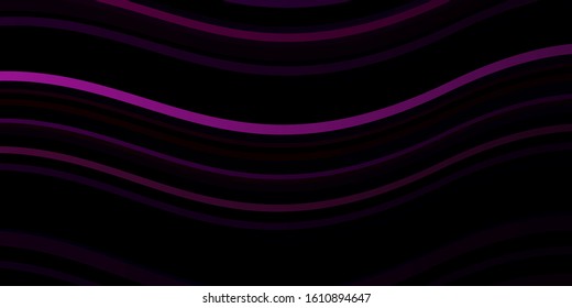 Dark Purple vector pattern with curved lines. Abstract gradient illustration with wry lines. Best design for your posters, banners.