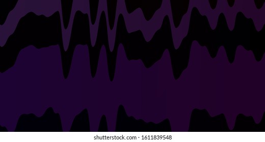 Dark Purple vector pattern with curved lines. Colorful illustration with curved lines. Design for your business promotion.