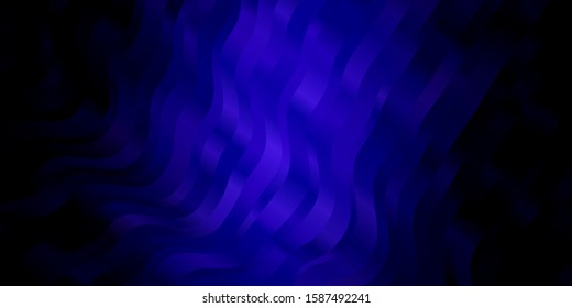 Dark Purple vector pattern with curves. Colorful illustration in abstract style with bent lines. Pattern for websites, landing pages.