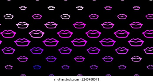 Dark Purple vector pattern with feminism elements. Colorful feminism symbols with a gradient in modern style. Simple design for your web site.