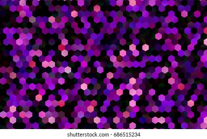 Dark Purple vector pattern. Hexagonal template. Geometric sample. Repeating hexagon shapes. Brand-New texture for your design. Pattern can be used for background
