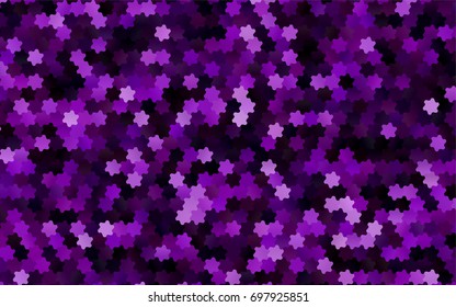 Dark Purple vector pattern. Hexagonal template. Geometric sample. Repeating hexagon shapes. Brand-New texture for your design. Pattern can be used for background