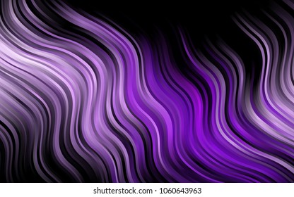 Dark Purple vector pattern with lamp shapes. Glitter abstract illustration with wry lines. Marble style for your business design.