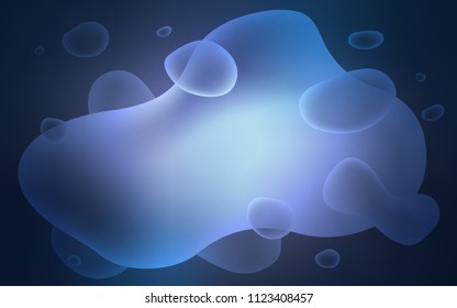 Dark Purple vector pattern with lava shapes. A sample with blurred bubble shapes. Memphis design for your web site.
